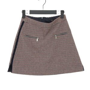 Zara houndstooth wool lined mini skirt size medium
